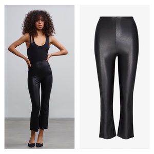 NWT Commando Faux Leather Crop Flare Legging Size XS